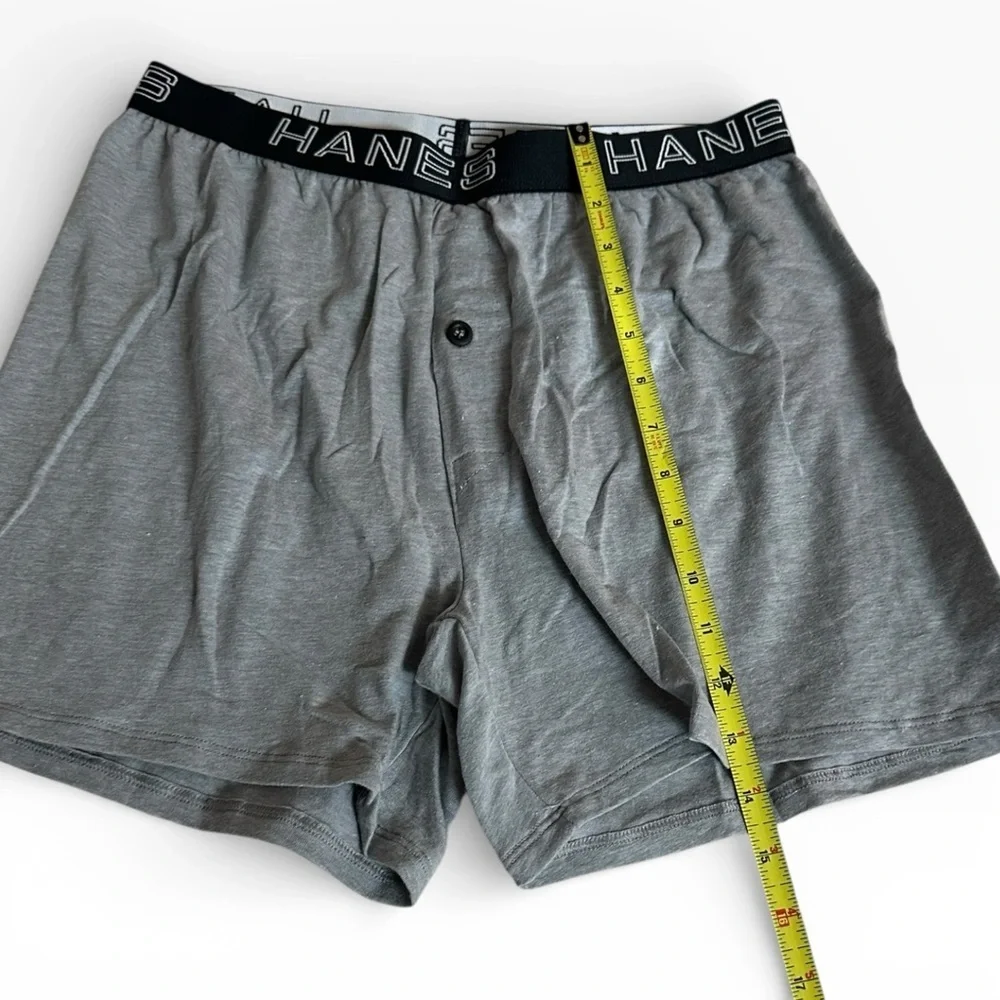 Hanes Gray Boxer Briefs with Black Branded Waistband